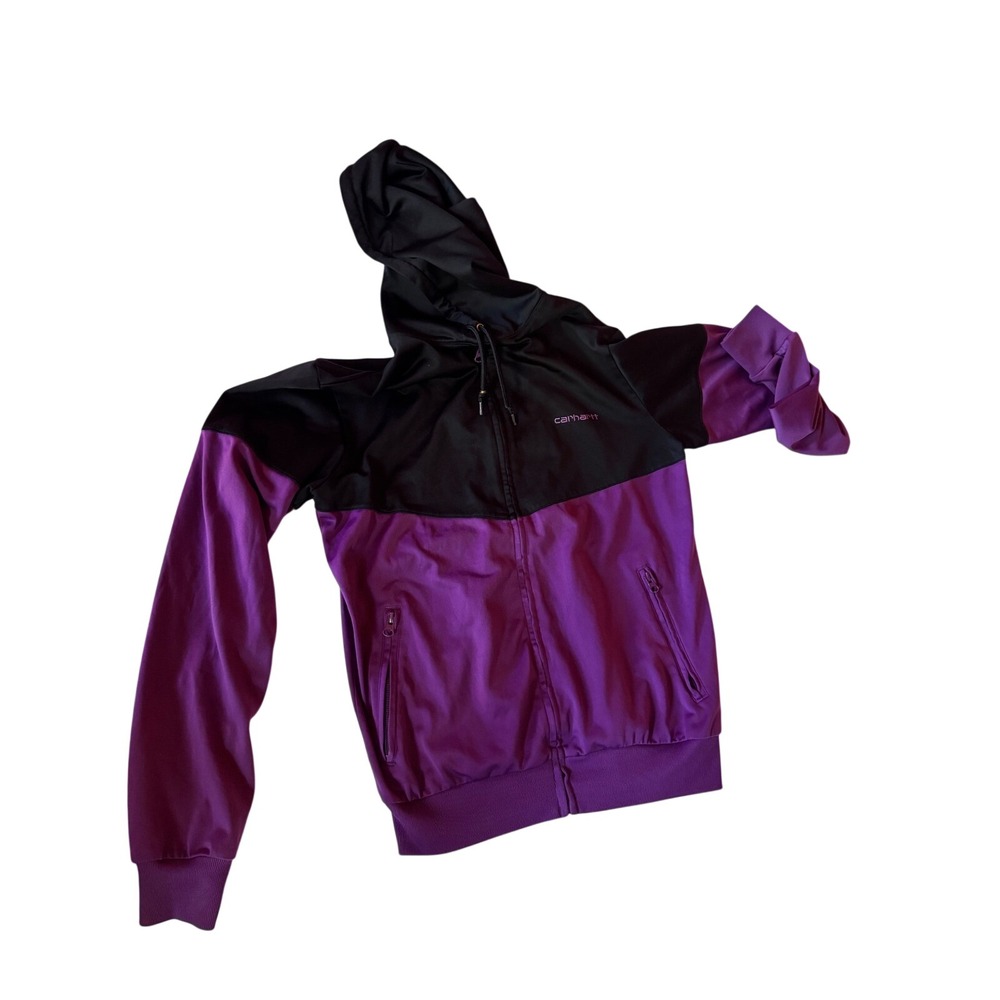Carhartt Rugged Outdoor Wear Mens XS Full Zip Hoodie Purple Black Colorblock